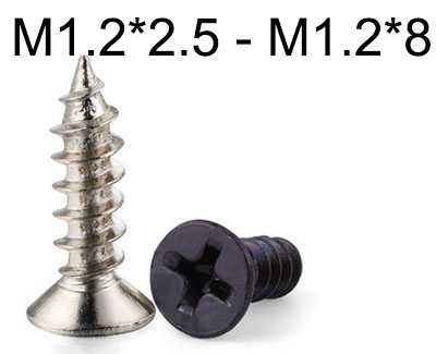 RCToy357.com - KA countersunk head Sharp tail Self-tapping screws M1.2*2.5 - M1.2*8
