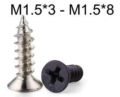 RCToy357.com - KA countersunk head Sharp tail Self-tapping screws M1.5*3 - M1.5*8