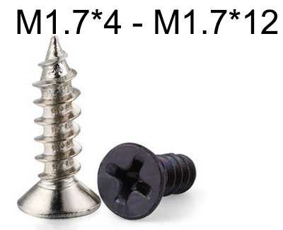 RCToy357.com - KA countersunk head Sharp tail Self-tapping screws M1.7*4 - M1.7*12