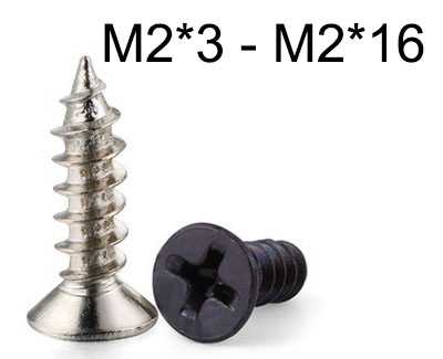 RCToy357.com - KA countersunk head Sharp tail Self-tapping screws M2*3 - M2*16