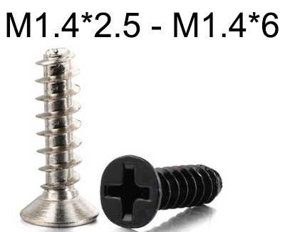 RCToy357.com - KB flat head Flat tail self-tapping screws M1.4*2.5 - M1.4*6