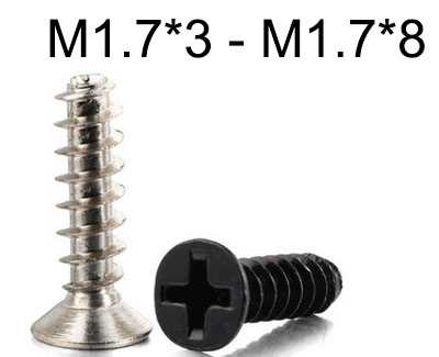 RCToy357.com - KB flat head Flat tail self-tapping screws M1.7*3 - M1.7*8