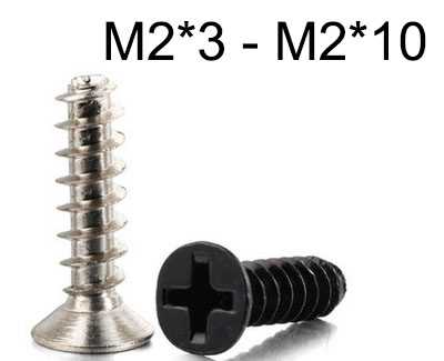RCToy357.com - KB flat head Flat tail self-tapping screws M2*3 - M2*10
