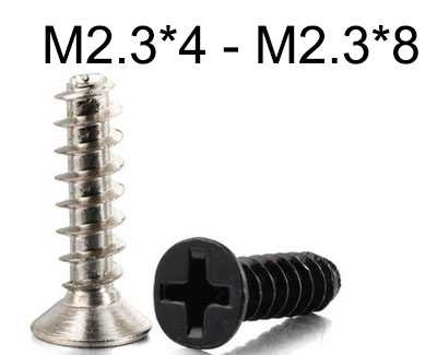 RCToy357.com - KB flat head Flat tail self-tapping screws M2.3*4 - M2.3*8