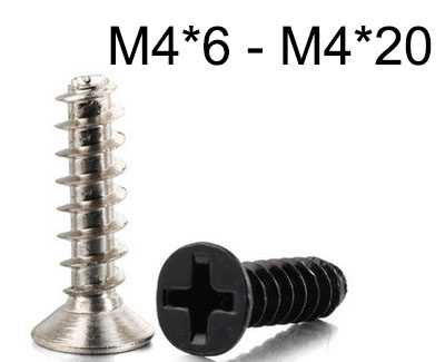RCToy357.com - KB flat head Flat tail self-tapping screws M4*6 - M4*20