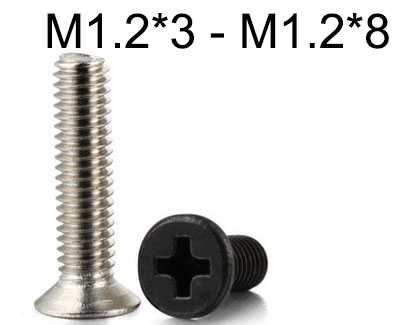 RCToy357.com - KM countersunk head machine screws M1.2*3 - M1.2*8