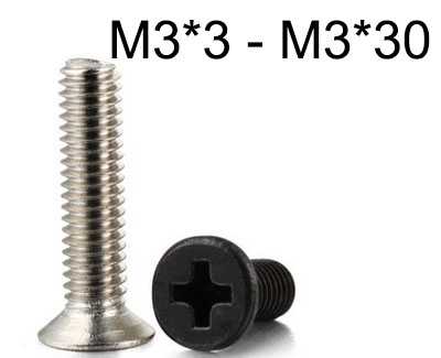 RCToy357.com - KM countersunk head machine screws M3*3 - M3*30