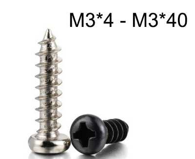 RCToy357.com - PA round head self-tapping Pointed screw M3*4 - M3*40
