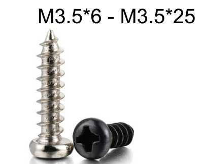 RCToy357.com - PA round head self-tapping Pointed screw M3.5*6 - M3.5*25