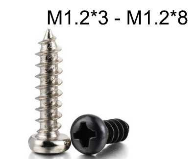 RCToy357.com - PA round head self-tapping Pointed screw M1.2*3 - M1.2*8