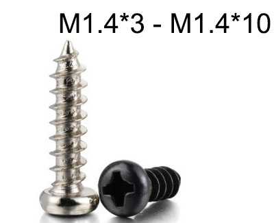 RCToy357.com - PA round head self-tapping Pointed screw M1.4*3 - M1.4*10