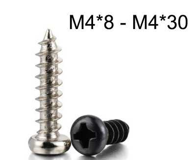 RCToy357.com - PA round head self-tapping Pointed screw M4*8 - M4*30