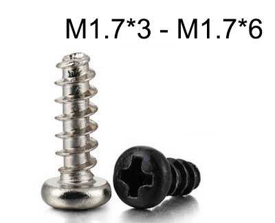PB round head flat tail self-tapping screws M1.7*3 - M1.7*6 (image for) PB round head flat tail self-tapping screws M1.7*3 - M1.7*6