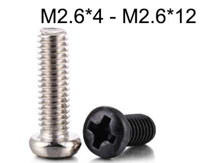 RCToy357.com - PM Round head machine screw M2.6*4 - M2.6*12