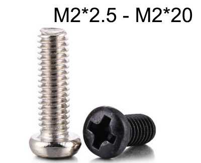RCToy357.com - PM Round head machine screw M2*2.5 - M2*20
