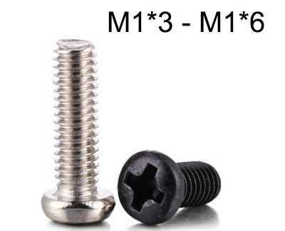 RCToy357.com - PM Round head machine screw M1*3 - M1*6