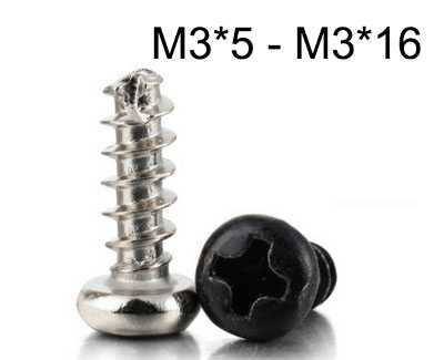 RCToy357.com - PT round head tail-breaking self-tapping screws M3*5 - M3*16