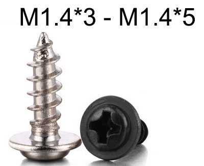 RCToy357.com - PWA round head with pad Sharp tail Self-tapping screws M1.4*3 - M1.4*5 - Click Image to Close