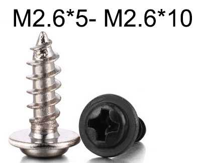 RCToy357.com - PWA round head with pad Sharp tail Self-tapping screws M2.6*5- M2.6*10 - Click Image to Close