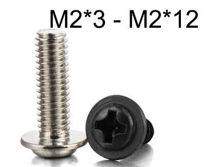 RCToy357.com - PWM round head machine screws with pad M2*3 - M2*12