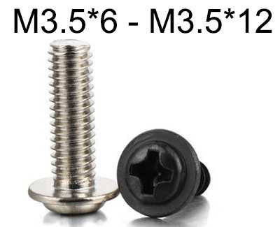 RCToy357.com - PWM round head machine screws with pad M3.5*6 - M3.5*12