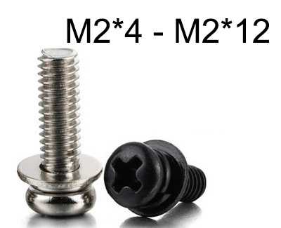 RCToy357.com - Round head three combination screws M2*4 - M2*12