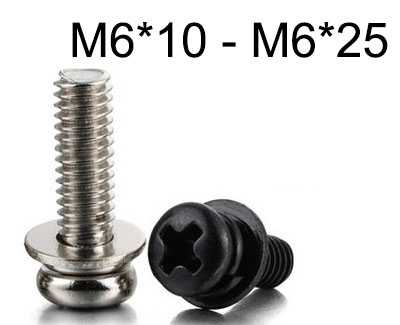 Round head three combination screws M6*10 - M6*25 (image for) Round head three combination screws M6*10 - M6*25