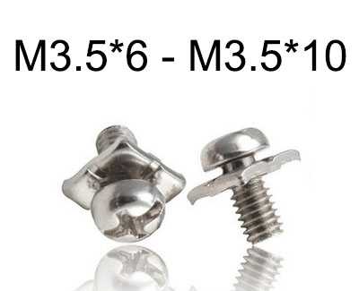 RCToy357.com - Square pad combination screws M3.5*6 - M3.5*10