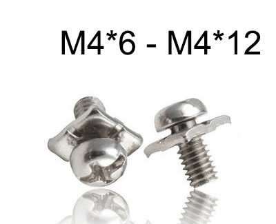 RCToy357.com - Square pad combination screws M4*6 - M4*12
