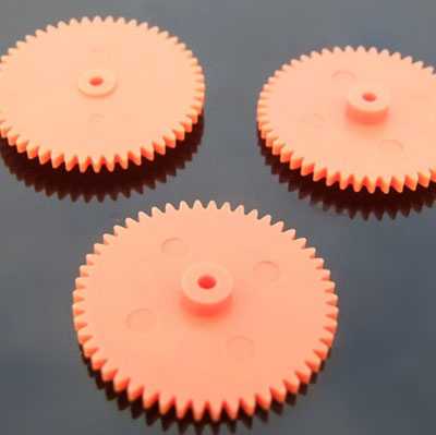 RCToy357.com - Soft orange red 562A gear plastic gear single-layer gear DIY motor gear reduction box toy model parts（4pcs） - Click Image to Close