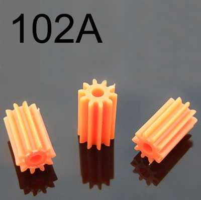 RCToy357.com - Extended White/Orange Red 102A Spindle Gear Motor Gear Straight Teeth Model Toy Gear (4pcs)