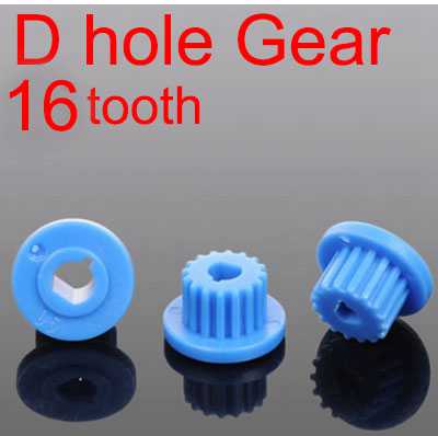 (image for) 16 teeth blue spindle gear 3/4/5mm hole MXL spindle gear D-shaped hole many types of plastic gears