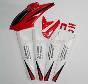 RCToy357.com - SYMA S107H RC Helicopter toy Parts Head cover + main blade + tail decoration [Red]