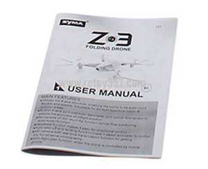 RCToy357.com - Syma Z3 RC Drone toy Parts English manual