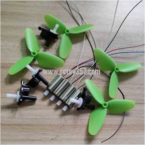 (image for) 2pcs Motor Black-White Wire + 2pcs Motor-with-Red-Blue-Wire + 4 pcs motor frame + 1set propeller Syma X26 RC Quadcopter Spare Parts