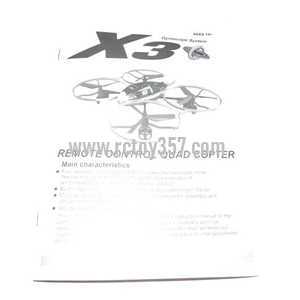 SYMA X3 toy Parts Manual book (image for) SYMA X3 toy Parts Manual book