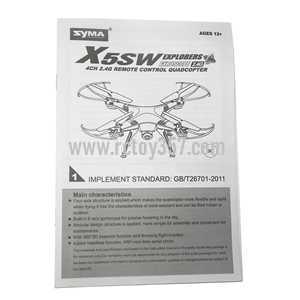 (image for) SYMA X5SW Quadcopter toy Parts English manual [Dropdown]