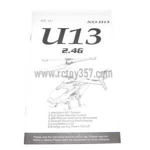 (image for) UDI RC U13 U13A toy Parts English manual book