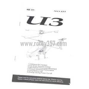 (image for) UDI RC U3 toy Parts English manual book