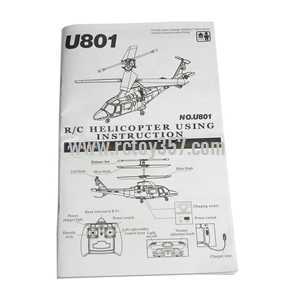 RCToy357.com - UDI RC Helicopter U801 U801A toy Parts English manual book 