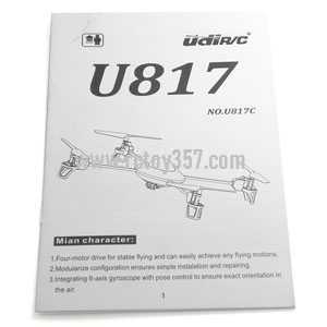 (image for) UDI RC U817 U817C toy Parts English manual book