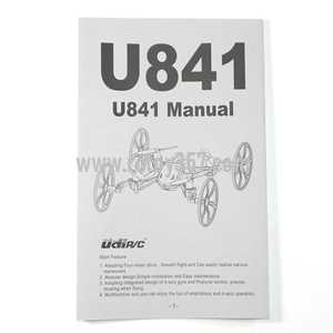 RCToy357.com - UDI RC Quadcopter U841 U841-1 HD toy Parts English manual instruction book
