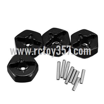 RCToy357.com - Upgrade metal Hexagon wheel seat assembly[wltoys-124019-1266]Black WLtoys 124019 RC Car spare parts
