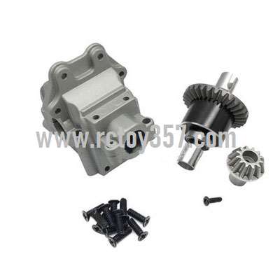 RCToy357.com - Metal gearbox upper and lower cover + differential + small umbrella teeth Silver WLtoys 144001 RC Car spare parts - Click Image to Close