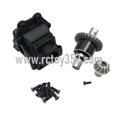 RCToy357.com - Metal gearbox upper and lower cover + differential + small umbrella teeth Black WLtoys 144001 RC Car spare parts