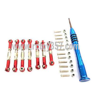 RCToy357.com - Steering gear adjustable pull rod Red WLtoys 144001 RC Car spare parts - Click Image to Close