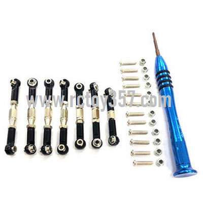 RCToy357.com - Steering gear adjustable pull rod Black WLtoys 144001 RC Car spare parts - Click Image to Close