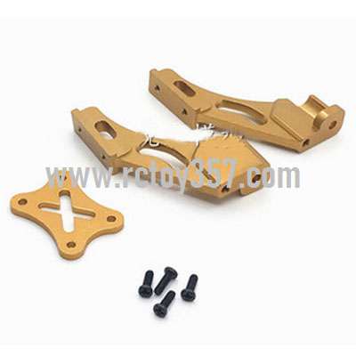 (image for) Metal upgrade Rear wing fixing part right + tail fixing part left + tail pressing part[144001-1258]Yellow WLtoys 144001 RC Car spare parts