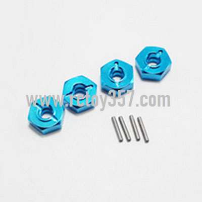 RCToy357.com - Metal upgrade Hexagon wheel seat assembly[144001-1266]Blue WLtoys 144001 RC Car spare parts