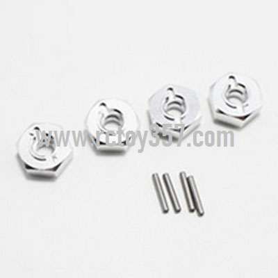 RCToy357.com - Metal upgrade Hexagon wheel seat assembly[144001-1266]Silver WLtoys 144001 RC Car spare parts
